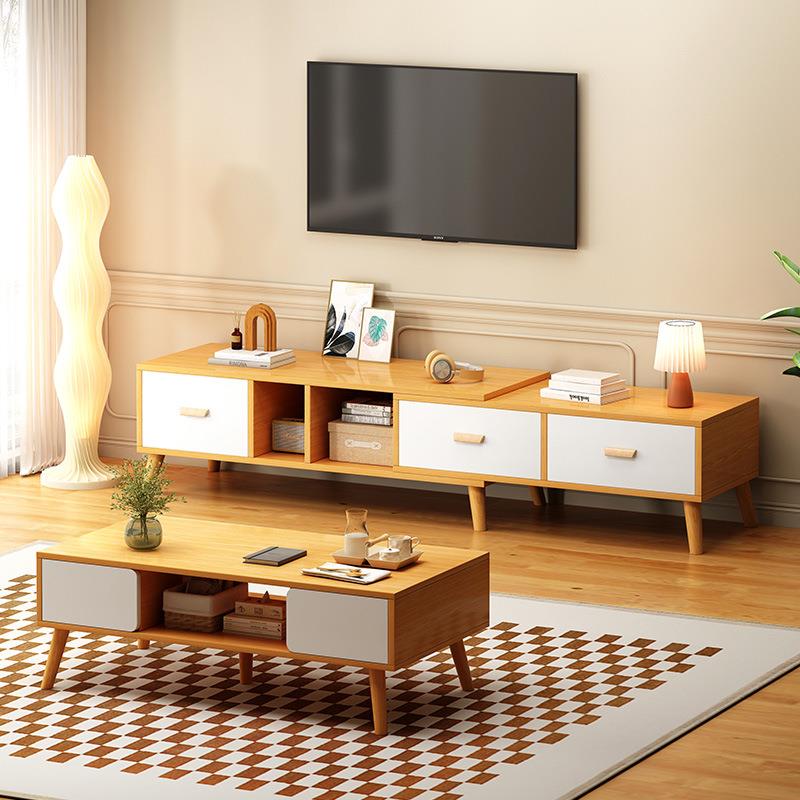 电视柜现代简约可伸缩家用小户型客厅落地柜北欧高款储物影视柜