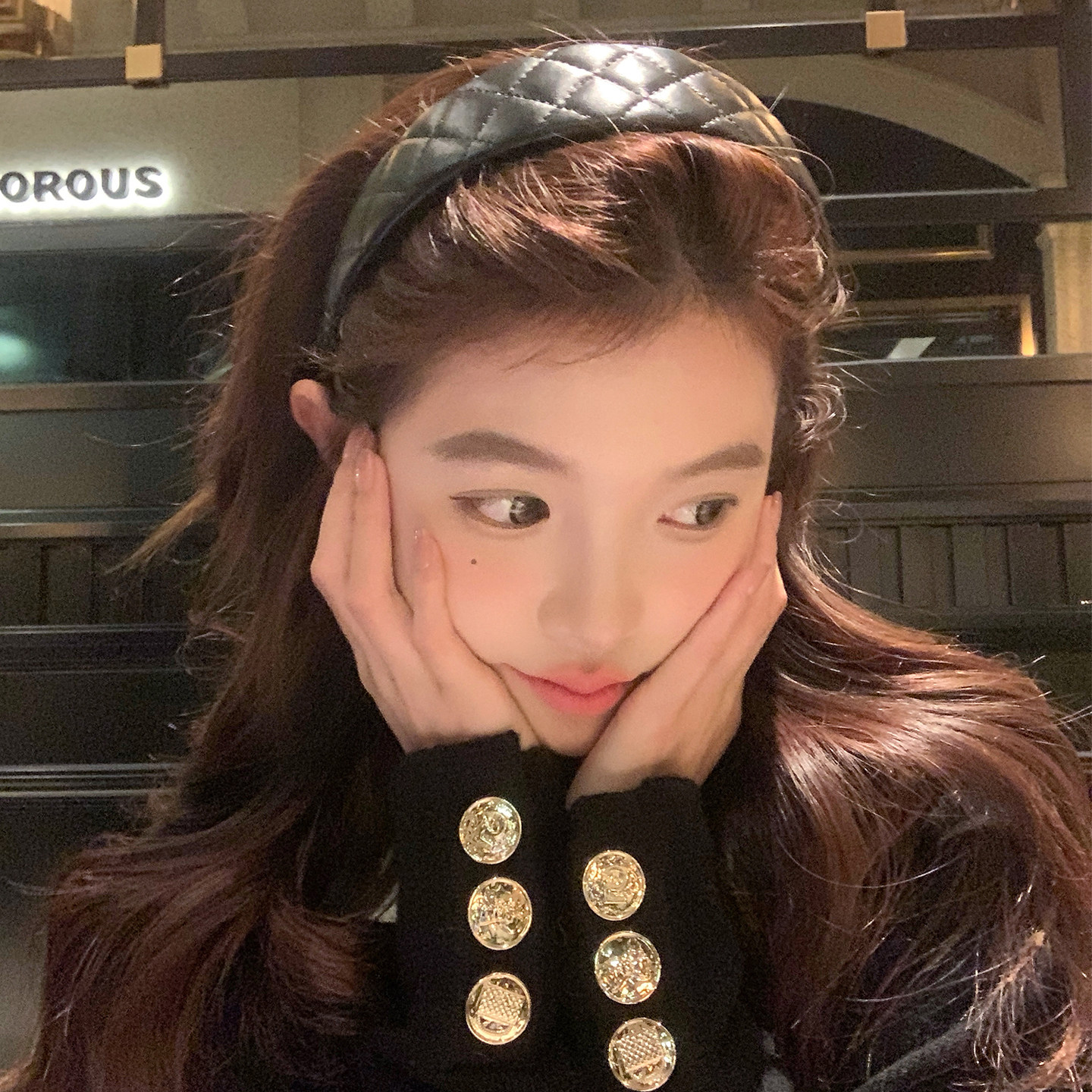 【我的脸很圆】高智感宽版皮质发箍小众简约清冷风格纹黑皮发箍女