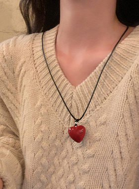 2024新款简约爱心抽拉项链