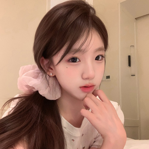 【我的脸很圆】甜美温柔粉色纯色发圈简约气质淡雅大肠发圈发饰女