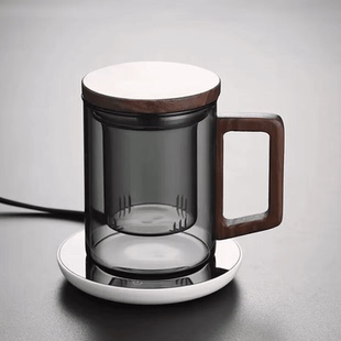 大容量办公室茶水分离杯耐热保温男士杯子办公室茶道玻璃水杯喝茶