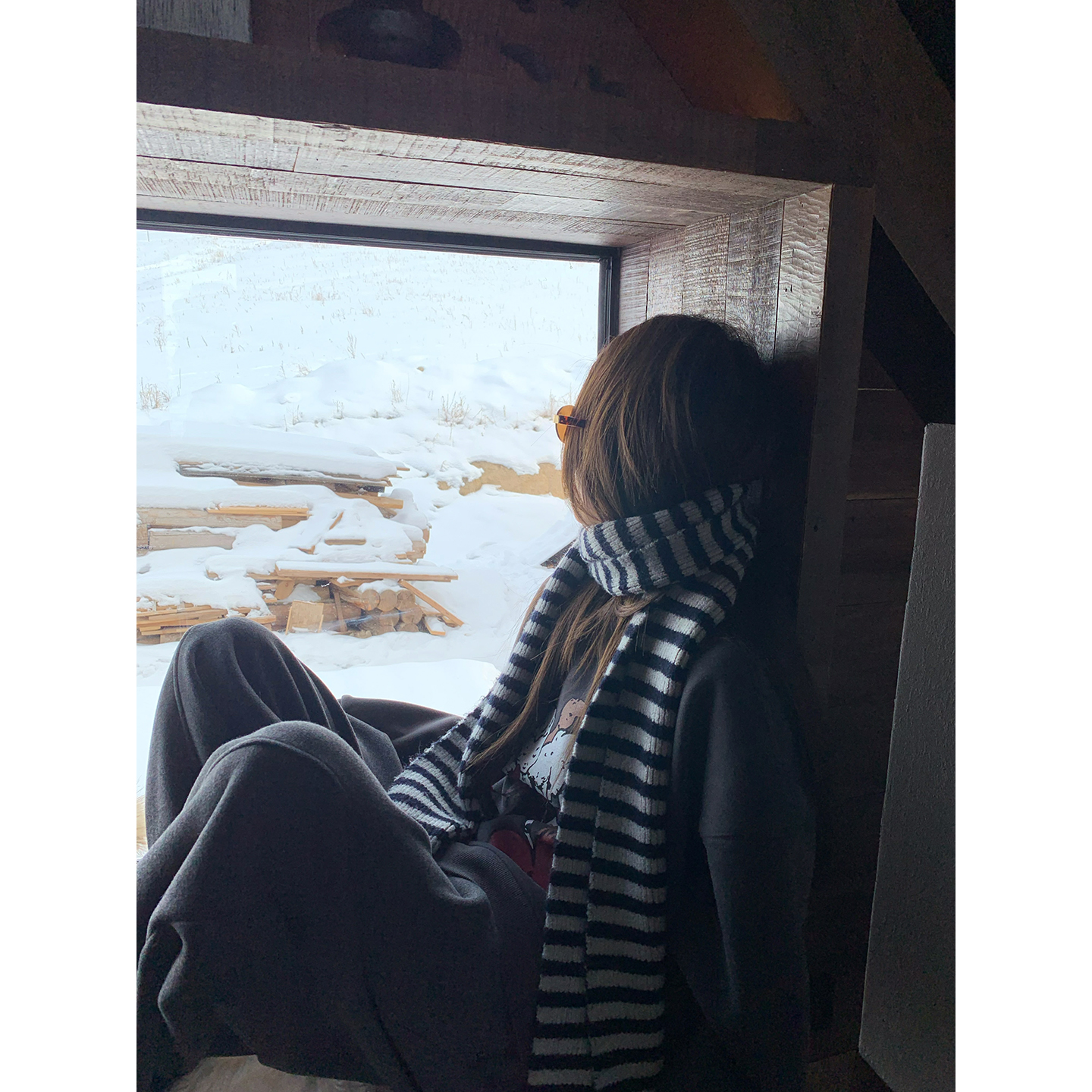 牙套大汪【韩剧开头】韩系可爱条纹撞色冬日温暖百搭休闲软糯围巾