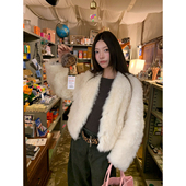 牙套大汪10 托斯卡纳羊皮毛一体短皮草外套 奶油小狗 20点