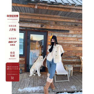 牙套大汪【雪顶托卡】意大利托斯卡纳皮毛一体皮草外套女冬季短款