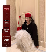 重工限定款 牙套大汪 芭蕾甜梦 系带前短后长礼服感蓬蓬网纱裙