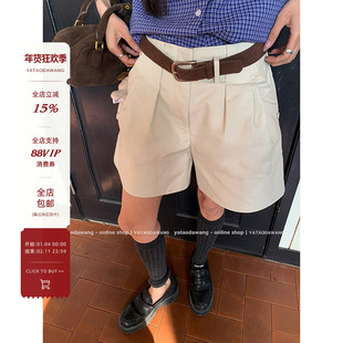 牙套大汪 【江汉线迹】女士宽松休闲裤穿搭四分西装裤新款裤子