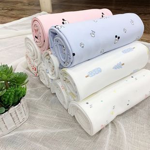 卡通针织面料纯棉宝宝婴儿睡衣柔软床品布料亲肤磨毛 a类儿童棉布