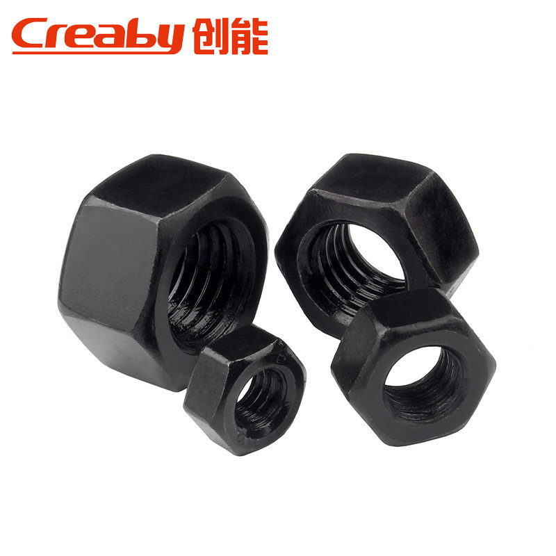 8.8级铁黑六角螺母 螺丝帽锁紧螺帽国标M2BM3M4M5M6M8M10M12M16M2