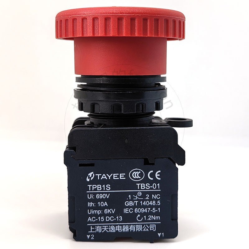 TAYEE 上海天逸 TPB1SJ-01/R 急停按钮-11/R一开一闭紧停开关22mm