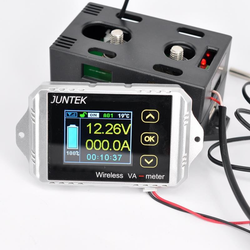 .多功能电动车直流数字电压电流表 无线液晶彩色数显功率表电量表
