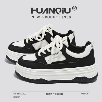 环球2025秋季女鞋百搭爆款小白鞋松糕厚底增高轻便校园休闲鞋子女