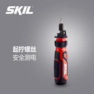 电家用直柄自动起子多功能螺丝批安全测电4V电动螺丝刀 SKIL手持式