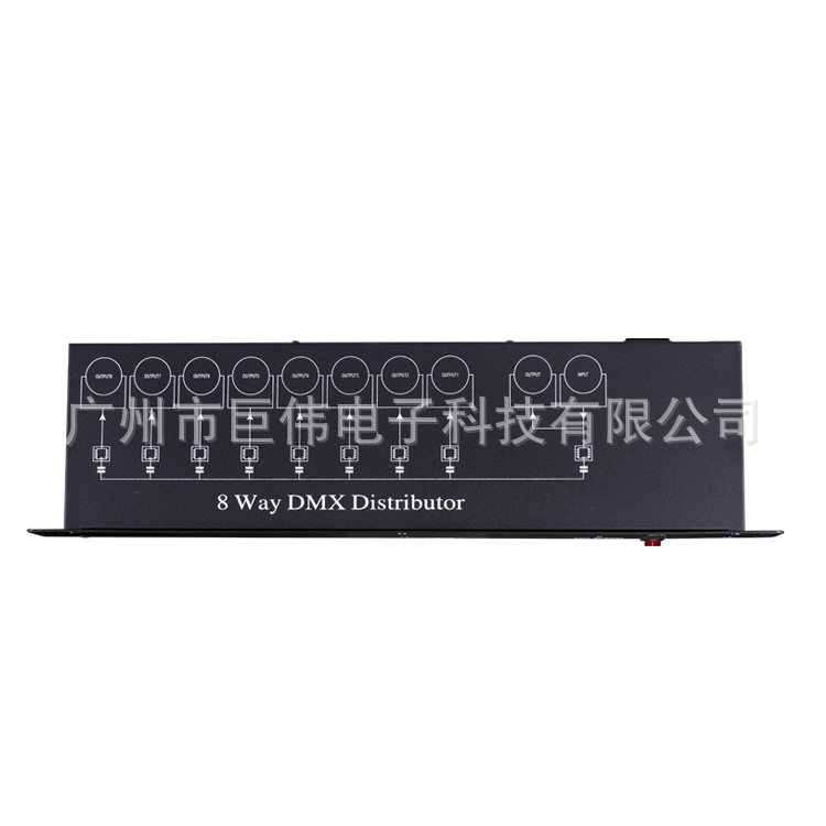跨境货源4路/8路DMX512信号放大器舞台灯光信号分配器dmxSplitter