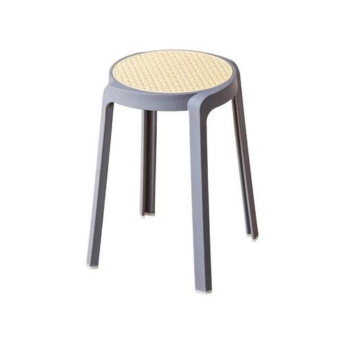 北欧塑料凳子仿藤编创意旋风凳加厚大人板凳餐桌凳客厅可叠放圆凳