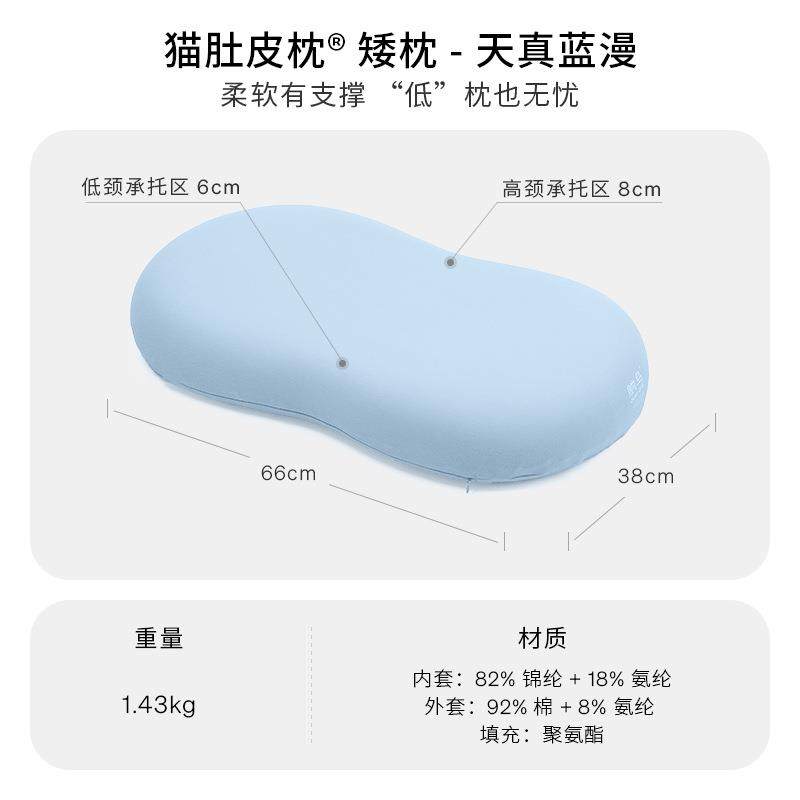 猫肚皮枕记忆棉枕头分区侧睡柔软回弹枕芯睡觉睡眠枕学生宿舍
