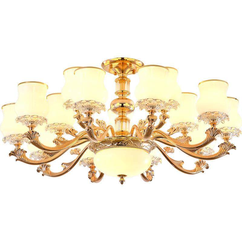 欧式锌合金吊灯客厅奢华大气简约水晶灯现代复古卧室餐厅玻璃灯,家装灯饰光源,智能吊灯,淘宝优惠券,粉丝福利购,淘宝优惠卷