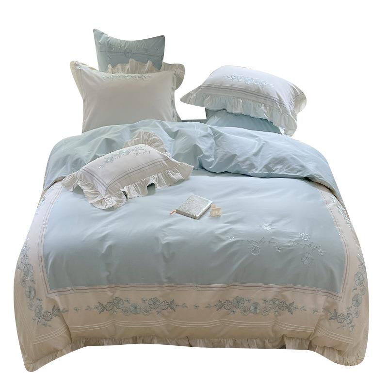 公主风100支床上四件套棉全YC9600棉高级床单感被纯裸睡贡缎床品