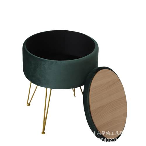 轻奢收纳凳梳妆椅圆形储物凳沙发凳化妆椅小脚凳换鞋凳卧室客厅