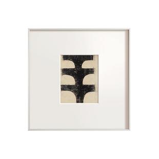 山丘北欧小众艺术装饰画诧寂风黑白简约抽象日式餐厅样板间挂画