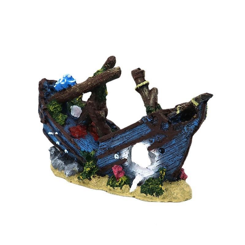 鱼缸水海盗水族箱造景族箱造景装饰躲避屋摆件彩船船仿真船树脂彩