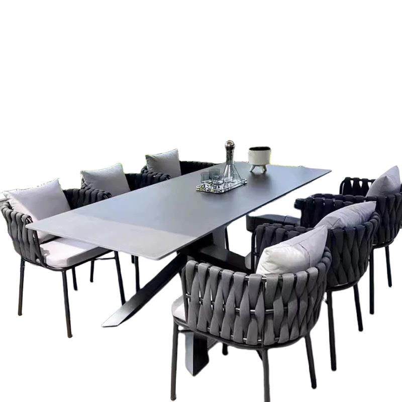 户外桌椅庭院休闲藤椅岩板餐桌花园露天阳台防水防晒藤编桌椅组合,商业/办公家具,商用藤编家具,淘宝优惠券,粉丝福利购,淘宝优惠卷