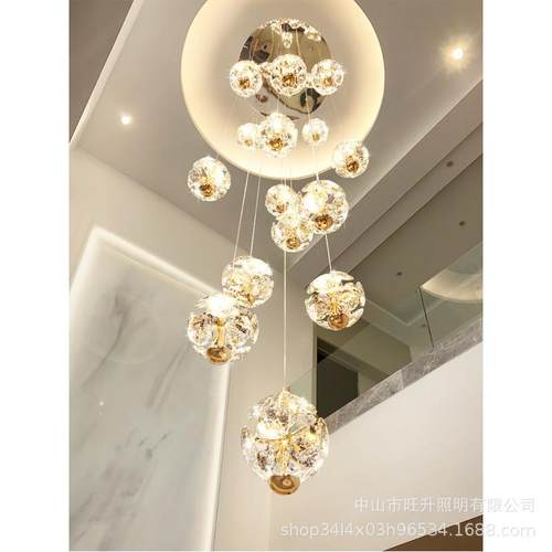 别墅客厅楼梯吊灯简约现代创意酒店大堂长吊灯别大厅吊灯中山灯具
