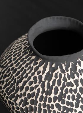 景德镇陶瓷花瓶侘寂风干花水培高级感做旧复古肌理陶罐花器