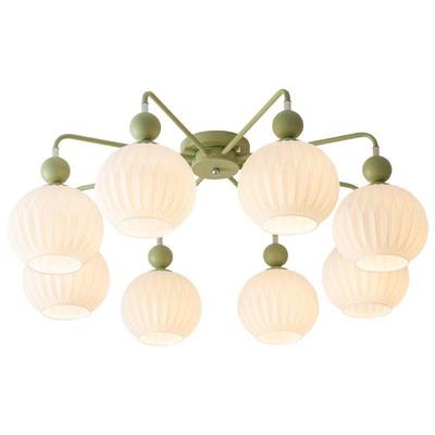 新款奶油风客厅吸顶灯清新绿色风格吸顶灯创意温馨房间灯网红ins