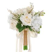 婚礼新娘手捧花人造香槟色玫瑰仿真花束装 饰绢花手捧花新娘高级感