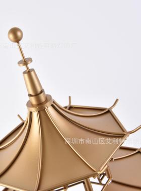 新中式禅意古建筑模型摆BJ1099样间售楼处角酒店件会所八塔软装饰