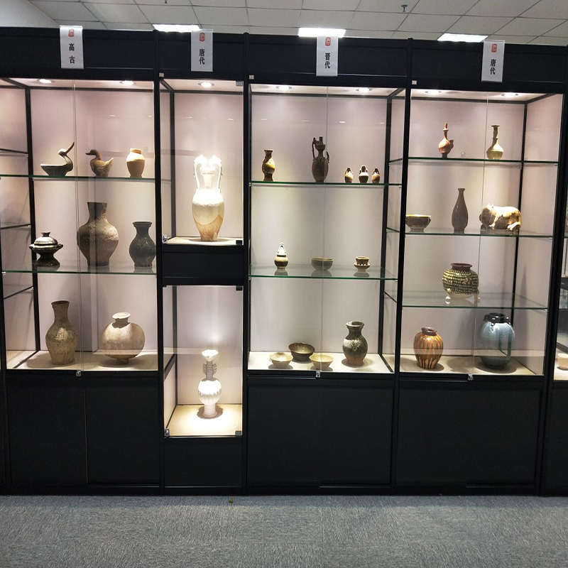 古董收藏柜玻璃高柜工艺品展示架立式古董展示柜瓷器摆件陈列柜子