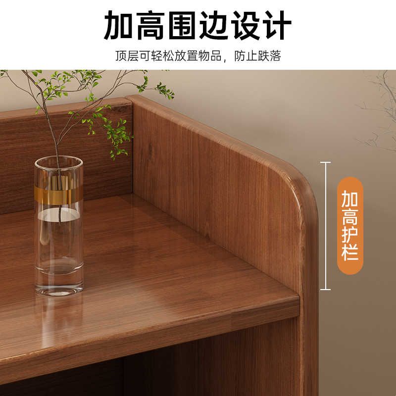 中古书柜带柜门落地矮柜一体靠墙边柜格子柜飘窗柜子置物柜小书架图片