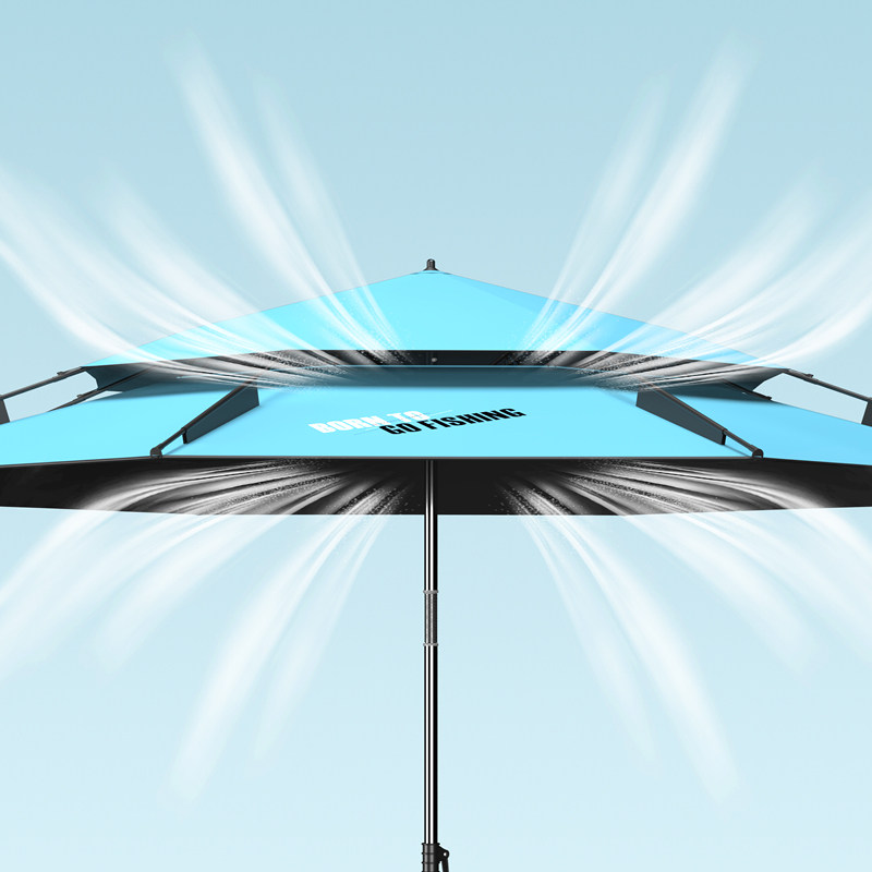 一帆精工2024年新款遮光钓鱼伞2.2米防雨钓鱼遮阳伞防晒双层雨伞