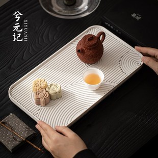 密胺茶盘家用小号干泡茶台长方茶托盘茶几茶海功夫茶具 日式