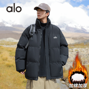 A.LO秋冬立领宽松棉衣男款 简约休闲羽绒棉服情侣百搭保暖面包服潮