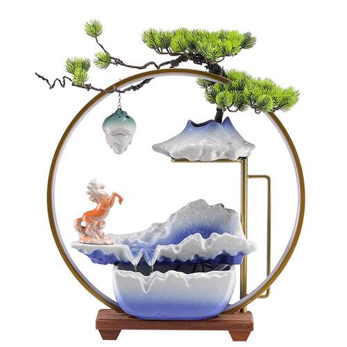 流水开业假山加湿器新中式喷泉送礼招财客厅办公室创意禅意摆件