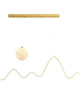 代简现餐约厅护眼吊灯式极简餐桌灯轻奢饭厅吊意灯长条灯370北欧