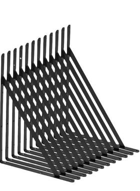 重型浮动搁支板支架3毫米厚哑光角黑色三搁板架钢制搁板支架