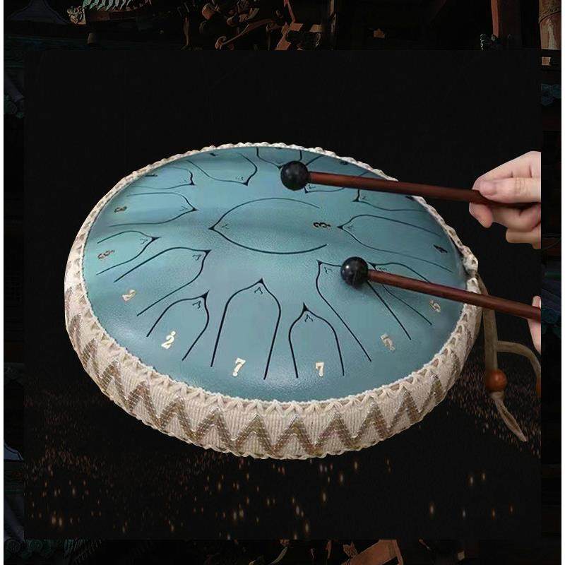 儿童益智打击乐器12寸13音国风莲花鼓钢舌鼓空灵鼓击打型乐器