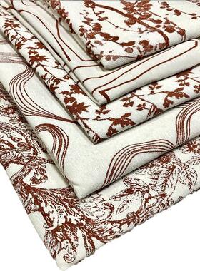 现2.米/3.J6651/J62宽幅雪法尼尔提花式复古桔色抱枕箱包货8桌布