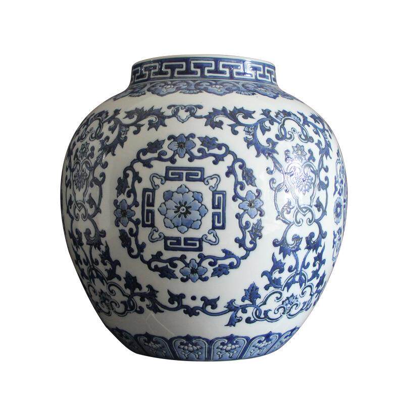 中式青花瓷陶瓷花瓶摆件客厅插花艺禅意办公室入户玄关家居装饰品