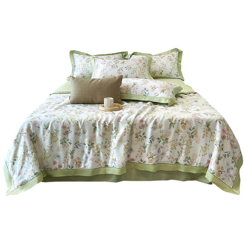 80支兰精天丝夏凉被四件套空调被可机洗水洗莱赛尔夏天冰丝被亲肤