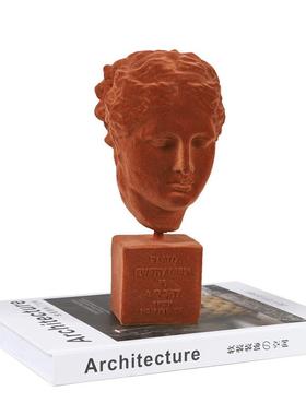 软现绒代艺术摆件橙色树植维纳斯脂女神样板CHL间售楼处客厅装饰