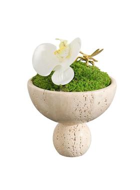 花饰轻奢仿真苔藓仿洞石盆家居G25528装饰酒美容院民宿装摆件高店