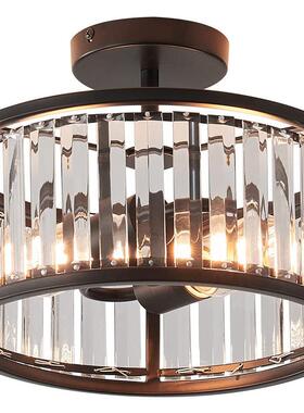 复古美光吸顶灯客厅餐厅气卧室KFE式轻奢大黄水晶吸顶灯