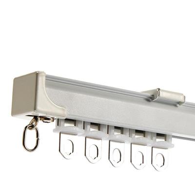 2024纯铝合金轴承轮挂钩式侧顶装窗帘单双轨道窗帘杆静音轮罗马杆