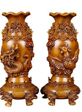 中式龙凤花瓶摆件家居客厅玄关装饰品婚庆乔迁开业商务礼品