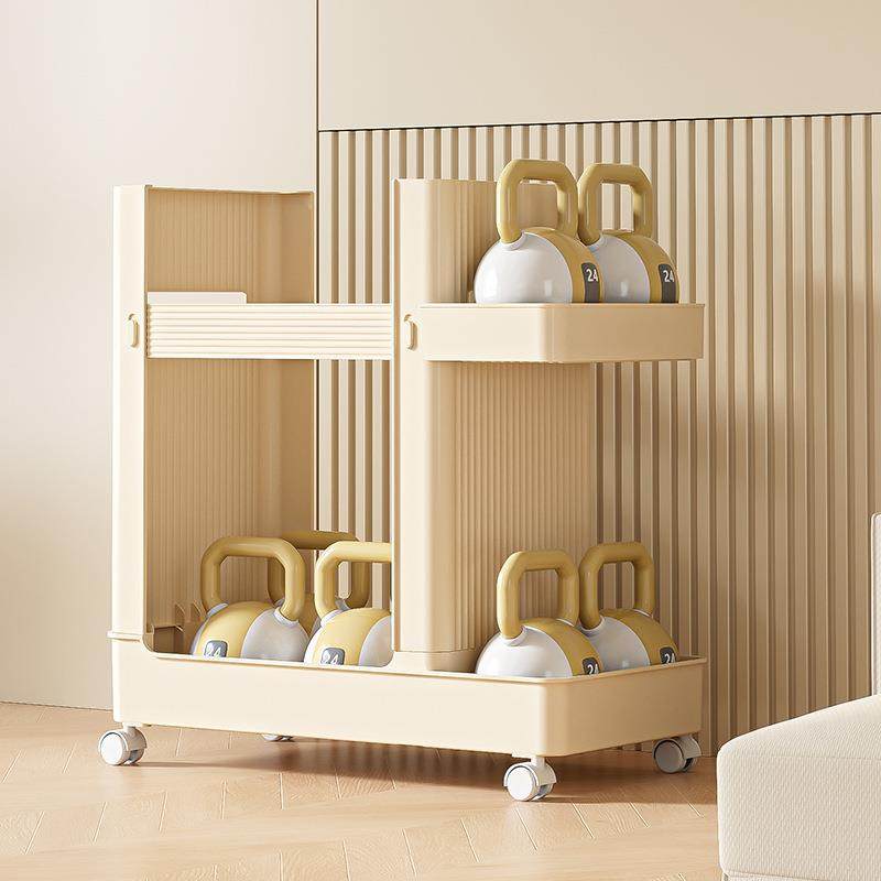 家用运动器材收纳推车整理筐带轮可移动羽毛球拍瑜伽垫收纳置物架,收纳整理,书桌收纳置物架,淘宝优惠券,粉丝福利购,淘宝优惠卷