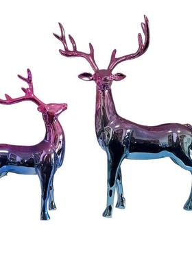 现代轻奢麋鹿摆件家居客厅电视柜酒柜装饰品桌面玄关摆件梅花鹿