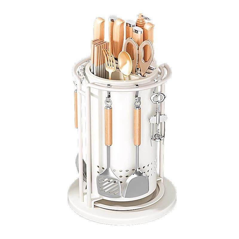 厨房旋转刀架置物架锅铲勺筷子筒菜刀架一体收纳盒多功能家用,厨房/烹饪用具,抹布架/厨房清洁收纳架,淘宝优惠券,粉丝福利购,淘宝优惠卷